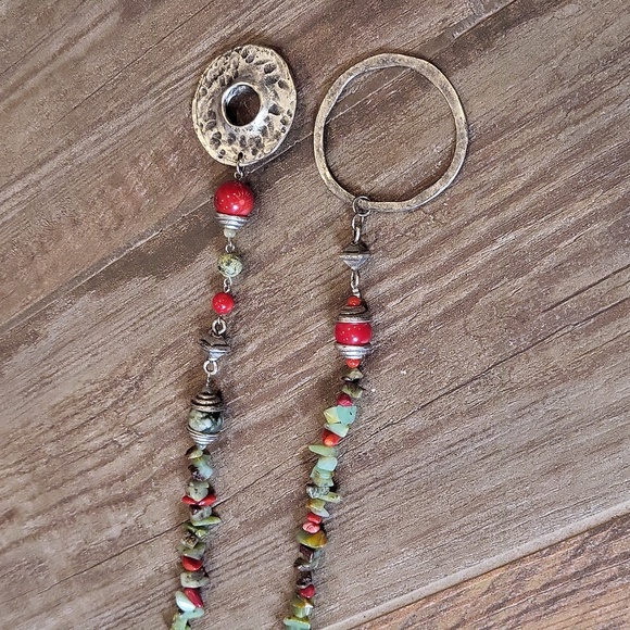 Vintage Vtg Native American Navajo Unakite Nugget Adjustable Length Necklace - Picture 8 of 13